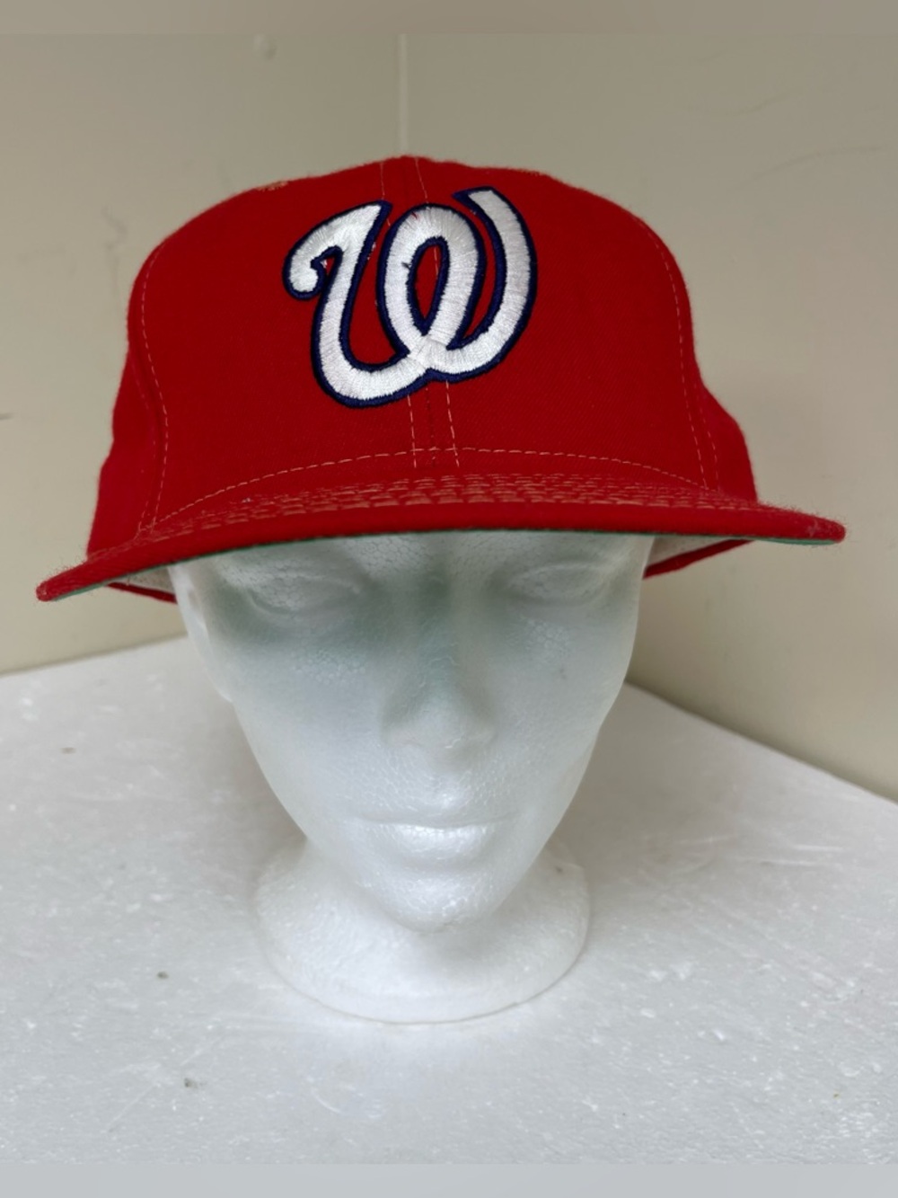 Vintage Washington Nationals Baseball Hat Widebrim Size 7 1/4 Made In USA MLB